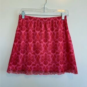 Elegant Pink Patterned Skirt